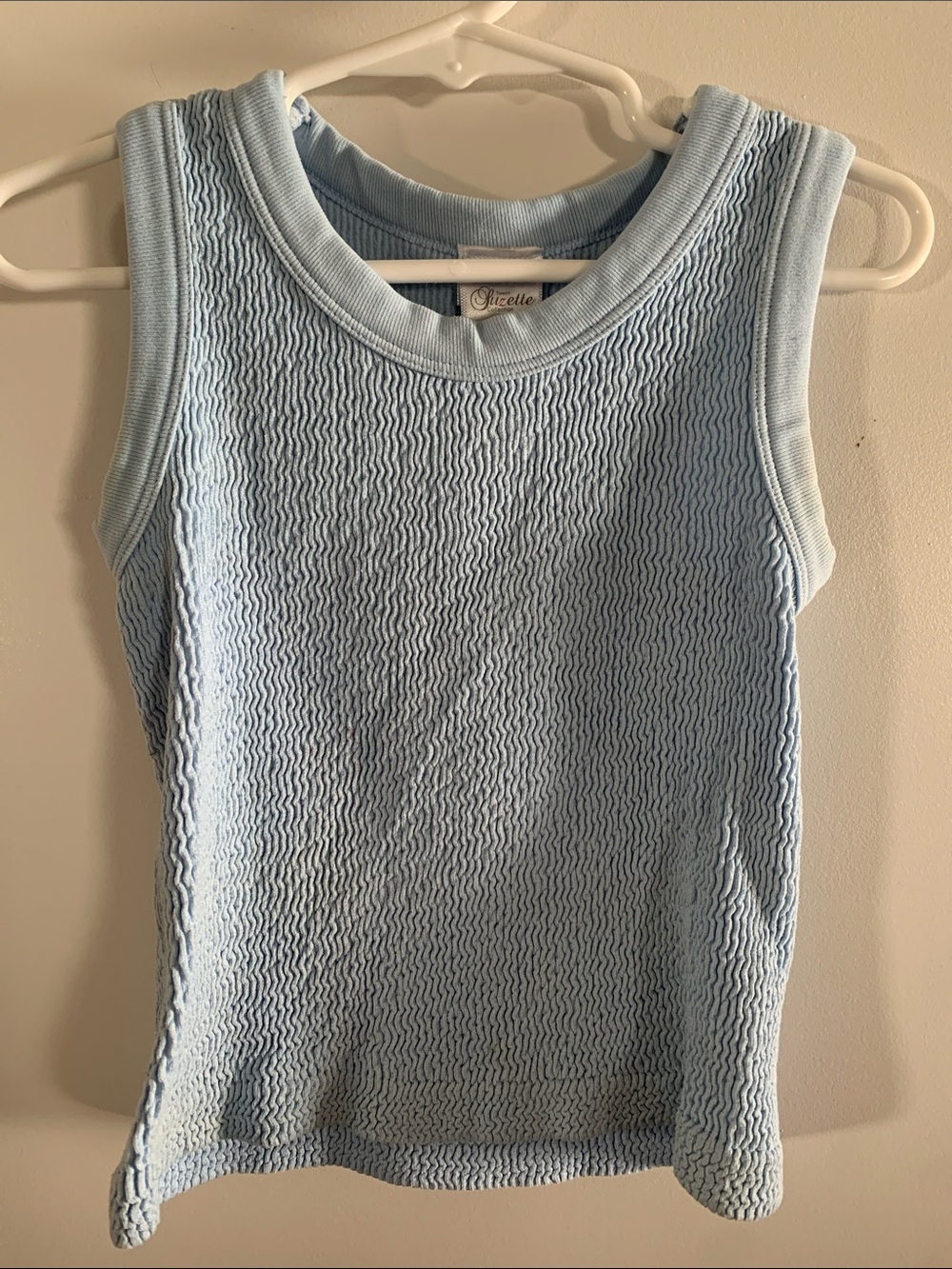 Tween Suzette Baby Blue Textured Ribbed Tank